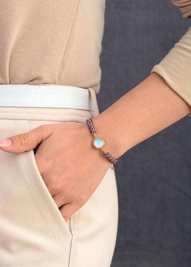 Amethist-Opaal Yoga-Armband - Aurielle