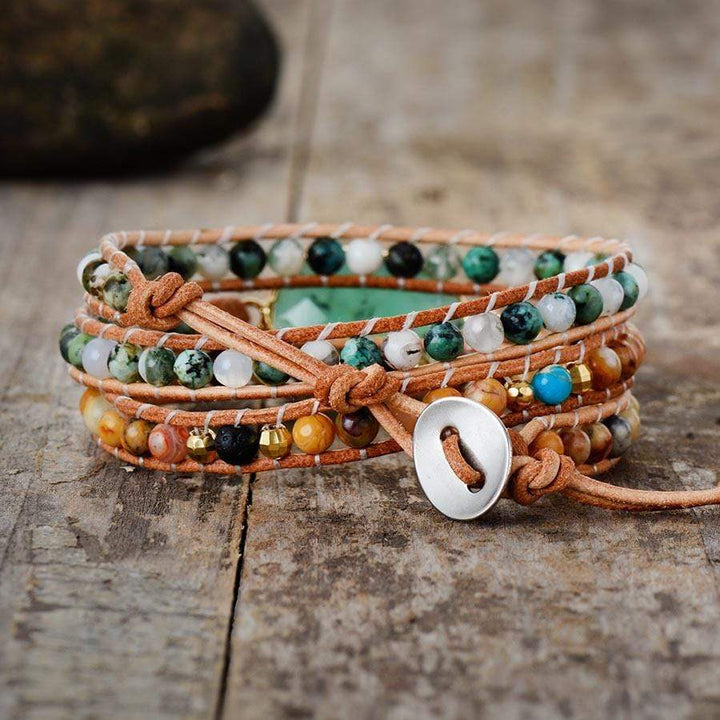 Calming Jade Wrap Bracelet - Elina