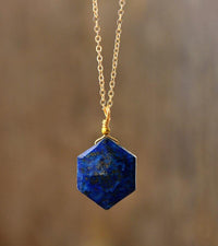 Naszyjnik sześciokątny z lapis lazuli - Amarielle