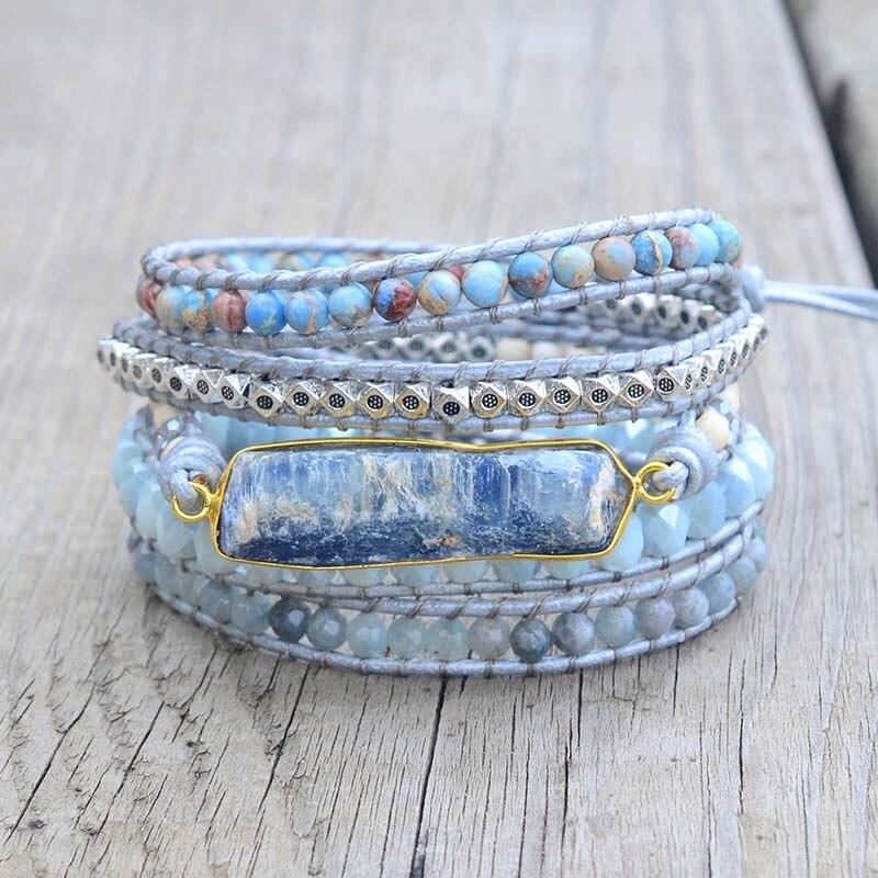 Healing Blue Topaz Wrap Bracelet - Aurina