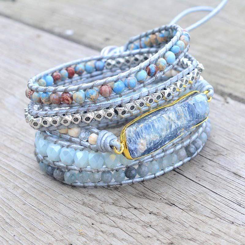 Healing Blue Topaz Wrap Bracelet - Aurina