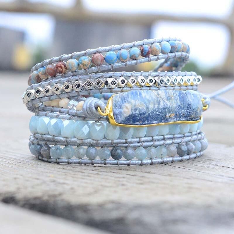 Healing Blue Topaz Wrap Bracelet - Aurina