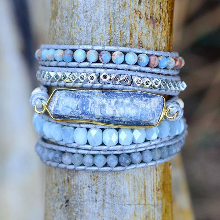 Healing Blue Topaz Wrap Bracelet - Aurina