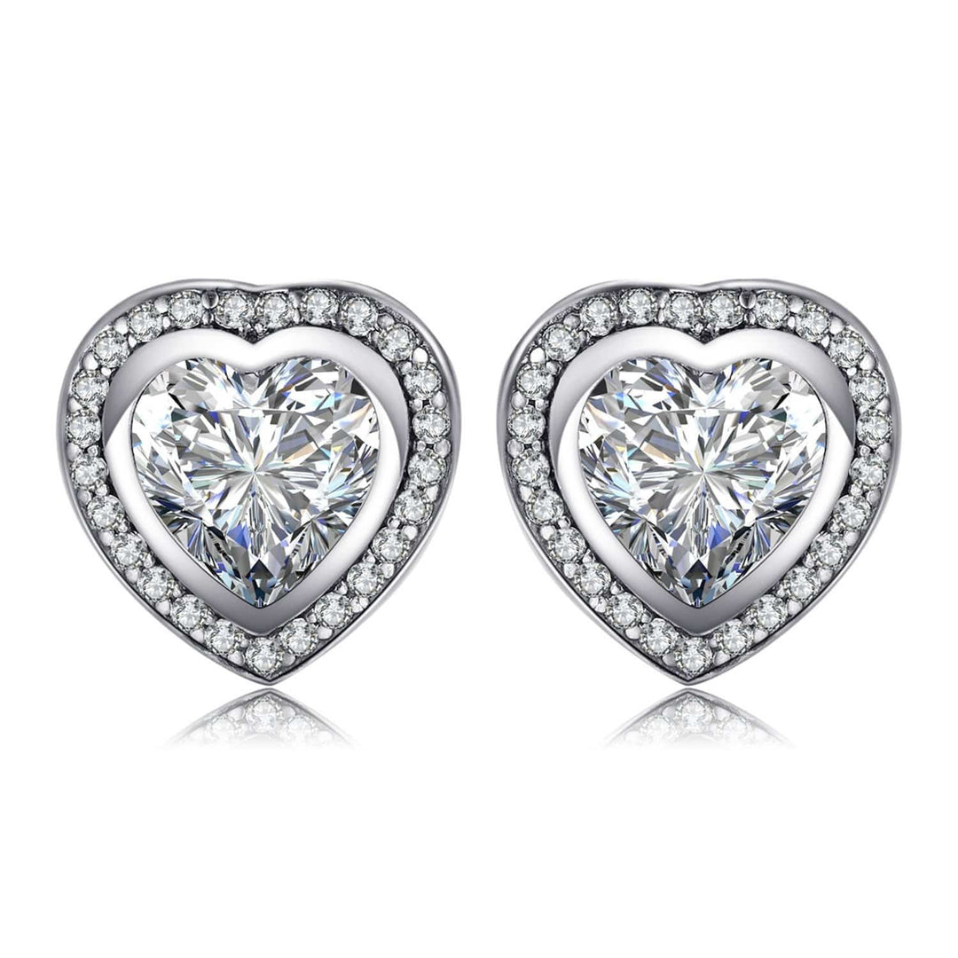 Zilveren Zirkonia Hartvormige Oorbellen - Celestia