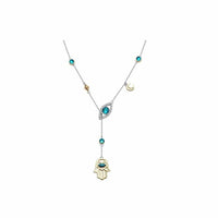 Silver Hamsa Crystal Necklace - Nayomi