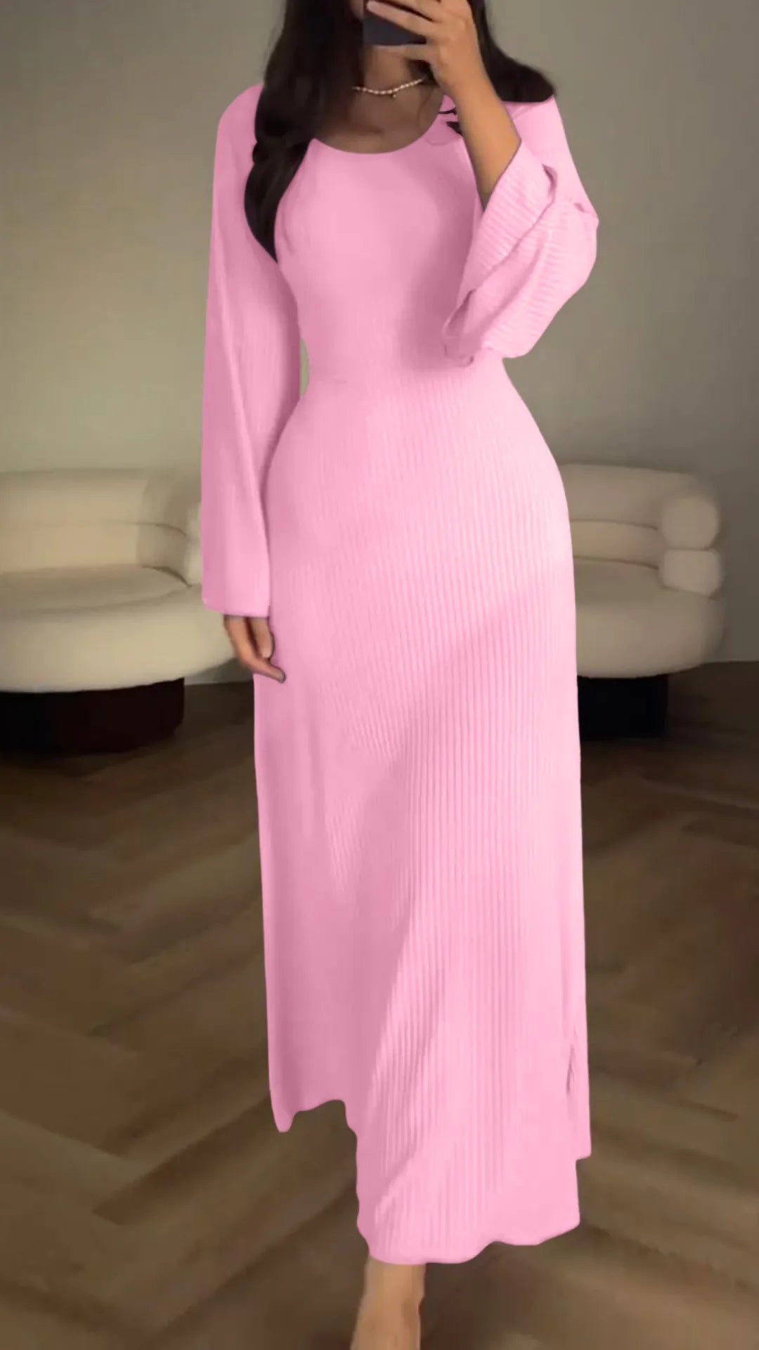 Stylish Bodycon Maxi Dress with Lace-Up - Valencia