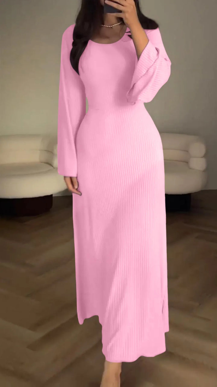 Stylish Bodycon Maxi Dress with Lace-Up - Valencia