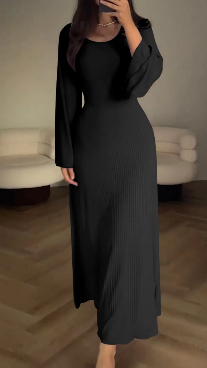 Stylish Bodycon Maxi Dress with Lace-Up - Valencia