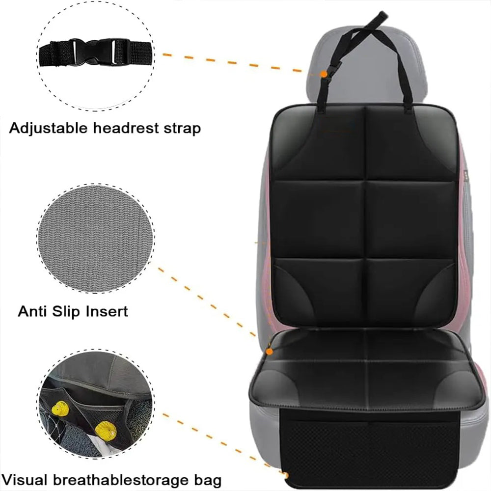 Waterproof Car Seat Protector - Non-Slip Cushion with Thick Padding