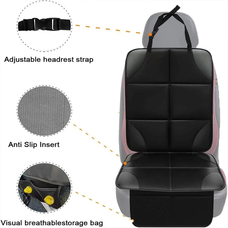 Waterproof Car Seat Protector - Non-Slip Cushion with Thick Padding
