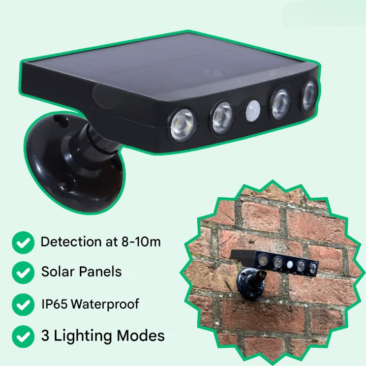 Iluminación exterior solar con sensor de movimiento – Lumina
