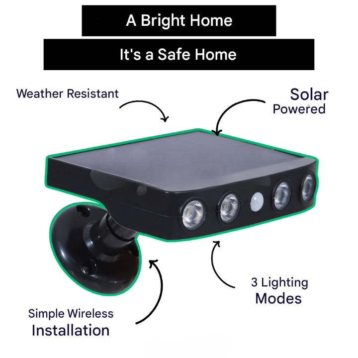 Iluminación exterior solar con sensor de movimiento – Lumina