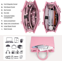 Waterdichte PU Leren Laptoptas met Multi-Pocket Ontwerp voor Dames