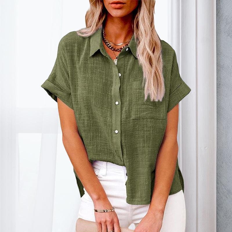 Lightweight Women's Blouse with Short Sleeves – Nadia