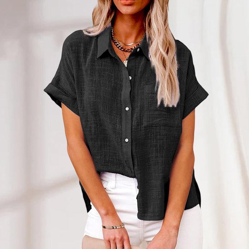 Lightweight Women's Blouse with Short Sleeves – Nadia