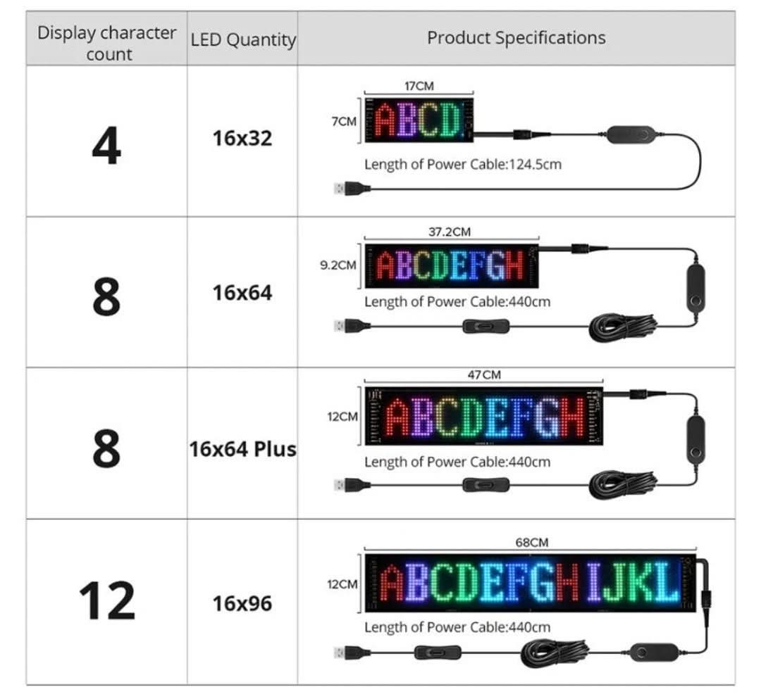 Customizable LED Car Display - GlowSign