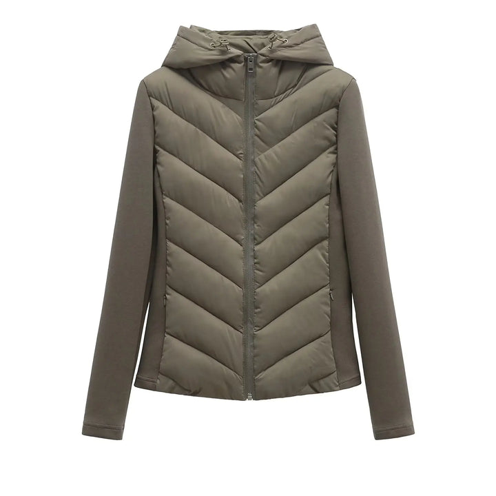 Women's Lightweight Padded Winter Jacket with Hood and Hidden Pockets 9