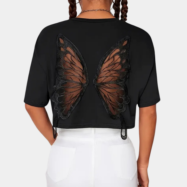 Comfortabel Zwart T-shirt voor Dames - Livia
