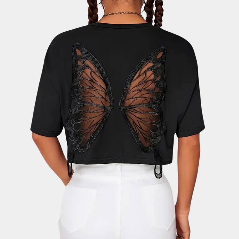 Comfortabel Zwart T-shirt voor Dames - Livia