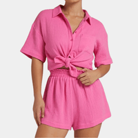 Two-piece women's summer set with shirt and shorts – Noemi
