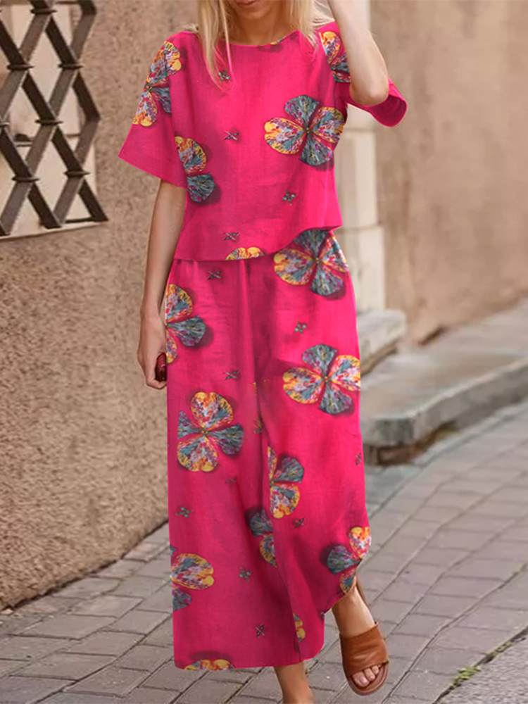 Luchtige twee-delige zomeroutfit van katoen met een flatterende pasvorm – Boho set Zephyra