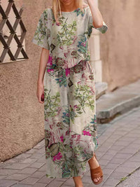 Luchtige twee-delige zomeroutfit van katoen met een flatterende pasvorm – Boho set Zephyra