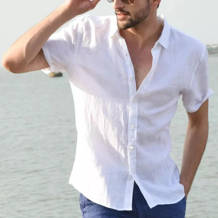 Linen Men's Short-Sleeve Shirt – Matteo