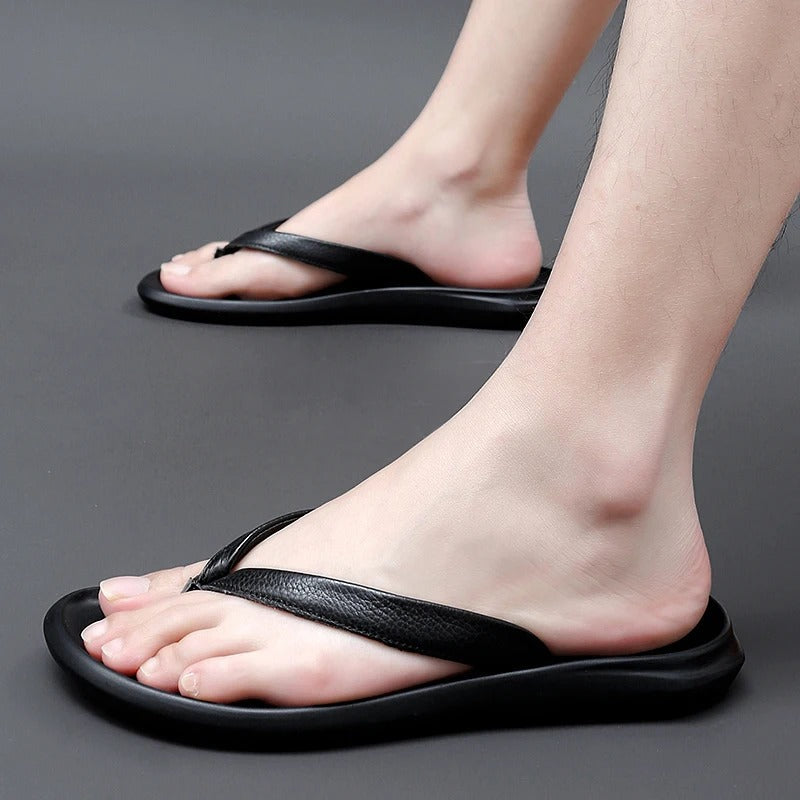 Antislip & Stijlvolle Herenslippers van Leer voor de Zomer - Dario