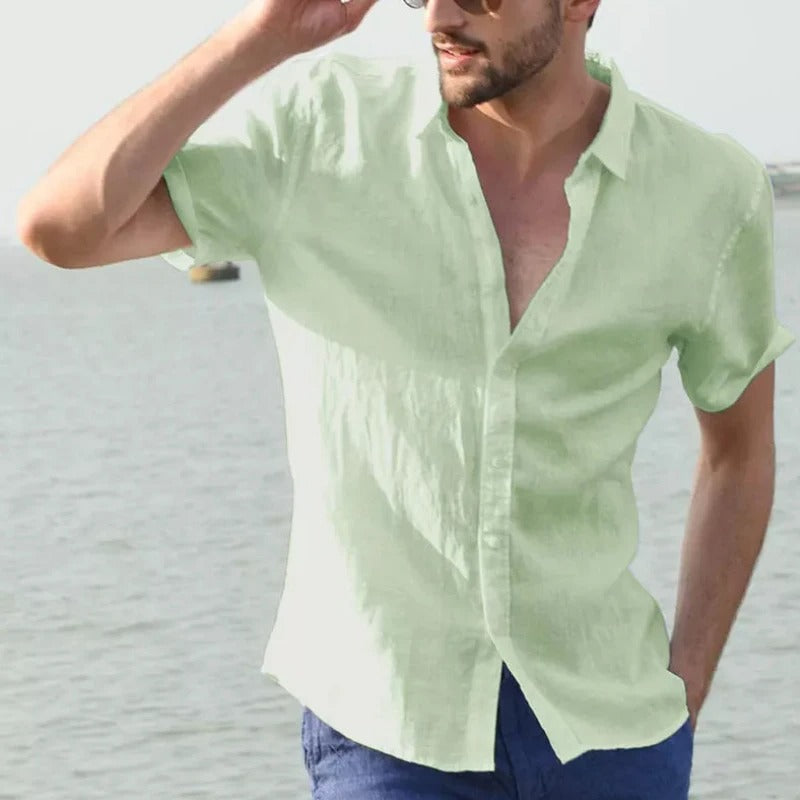 Linen Men's Short-Sleeve Shirt – Matteo