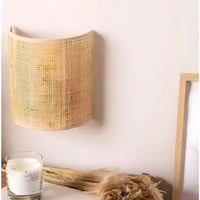 Contemporary Rattan Woven Wall Lamp - WeaveGlow