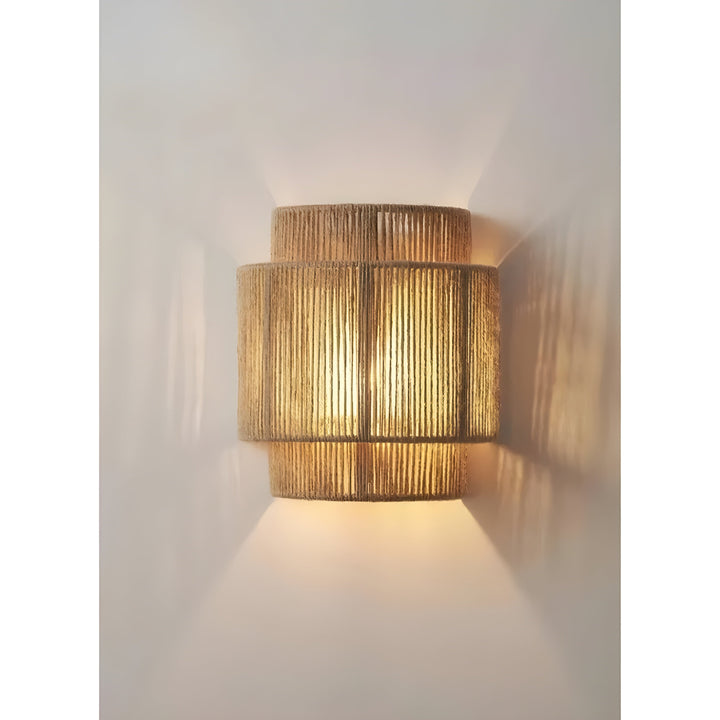Contemporary Rattan Woven Wall Lamp - WeaveGlow