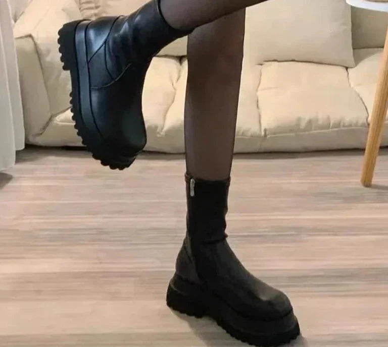 Women's Platform Chelsea Ankle Boots with Warm Lining – Liora