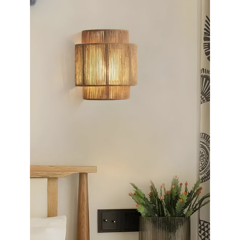 Contemporary Rattan Woven Wall Lamp - WeaveGlow
