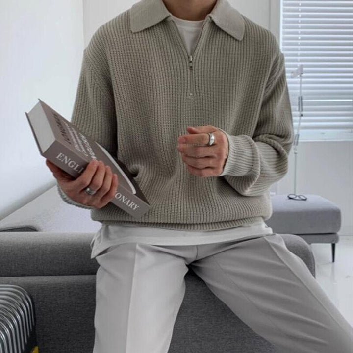 Heren sweatshirt met ritskraag – Jonas