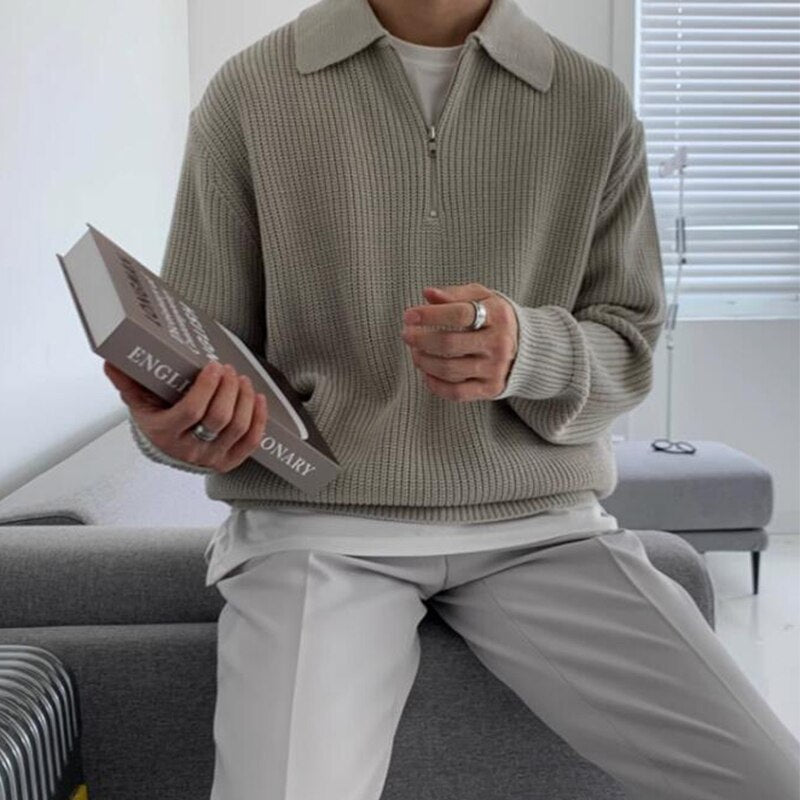 Heren sweatshirt met ritskraag – Jonas