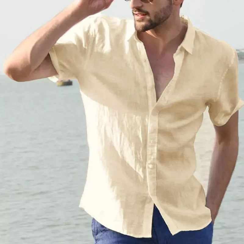 Linen Men's Short-Sleeve Shirt – Matteo