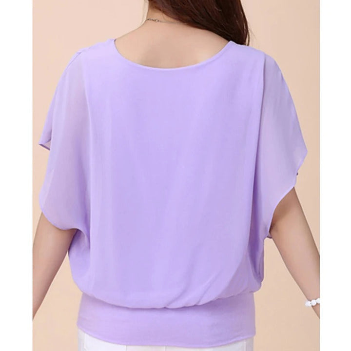 Women's Chiffon Blouse with Ruffle Sleeves – Ariana