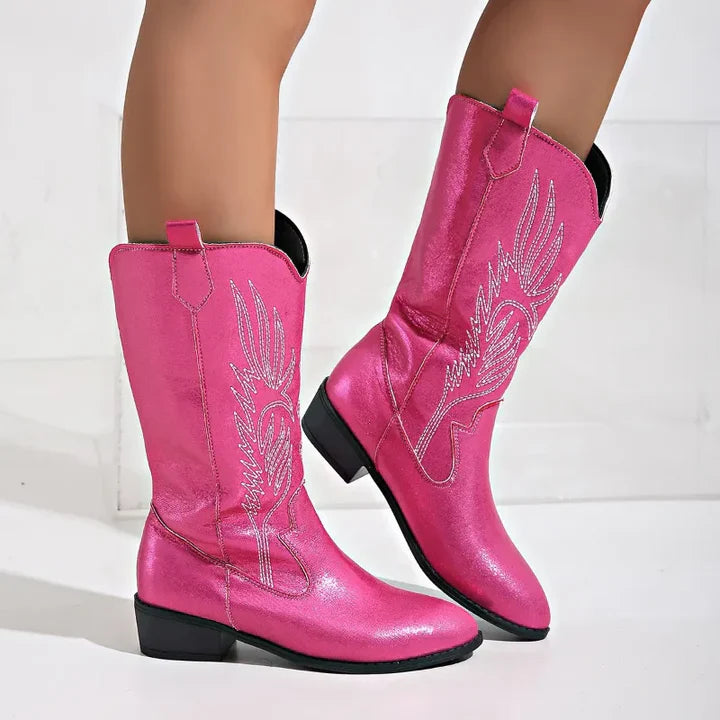 PU-Leren Dames Cowboylaarzen met Zachte Voering - Clara