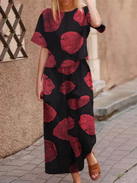 Luchtige twee-delige zomeroutfit van katoen met een flatterende pasvorm – Boho set Zephyra