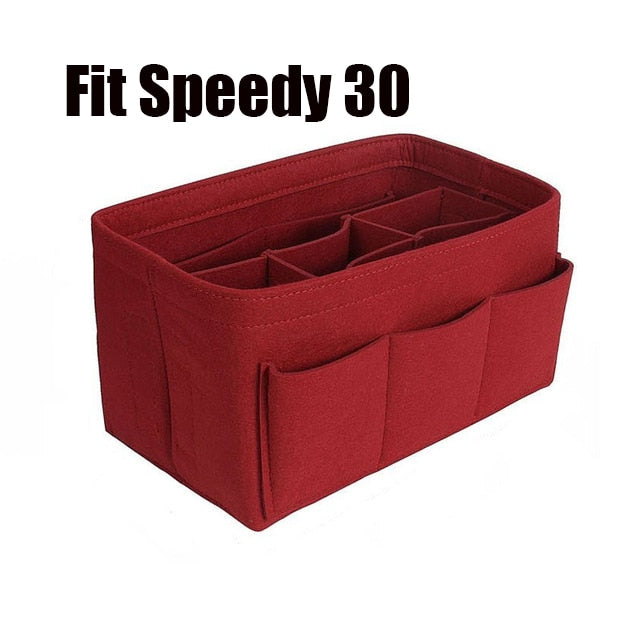 Felt Handbag and Makeup Organizer Insert – Multi-Compartment Handbag Storage