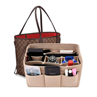 Felt Handbag and Makeup Organizer Insert – Multi-Compartment Handbag Storage