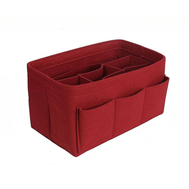 Felt Handbag and Makeup Organizer Insert – Multi-Compartment Handbag Storage