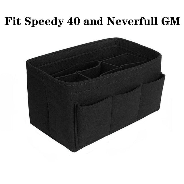 Felt Handbag and Makeup Organizer Insert – Multi-Compartment Handbag Storage