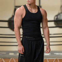Mouwloos heren fitness T-shirt van ademend materiaal – Nico