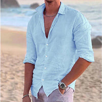 Luxury men's linen shirt with long sleeves - Milan