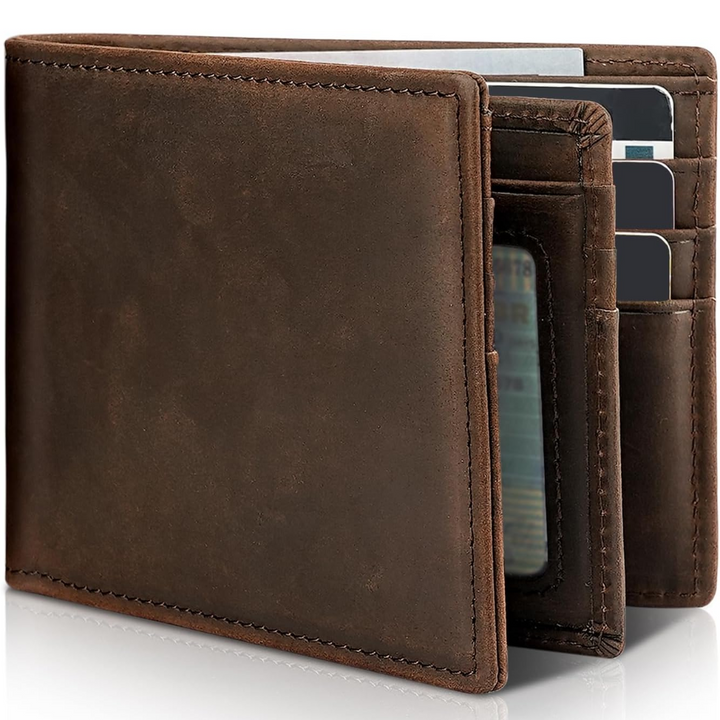Men's Genuine Leather Bifold Wallet with RFID Protection 1