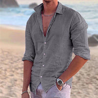 Luxury men's linen shirt with long sleeves - Milan