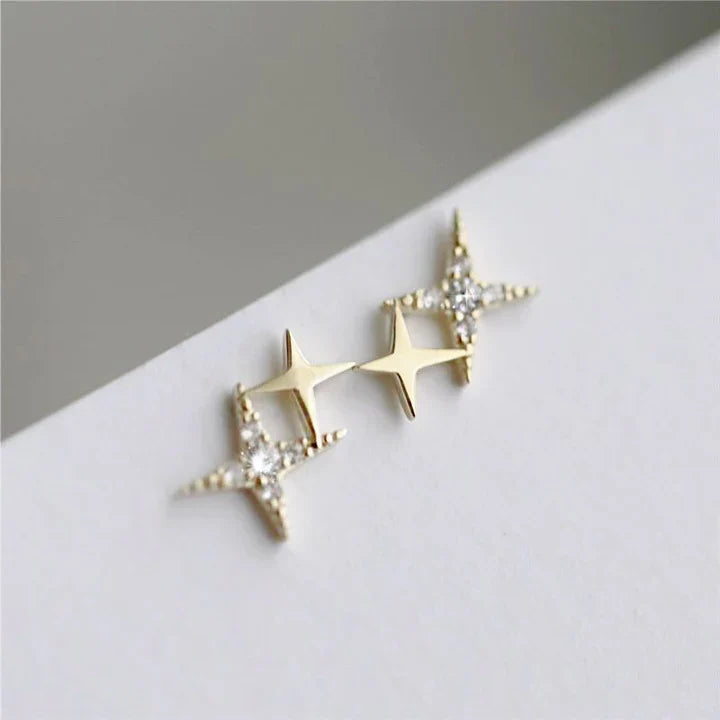 Star-Shaped Stud Earrings with Zirconia - Lyra