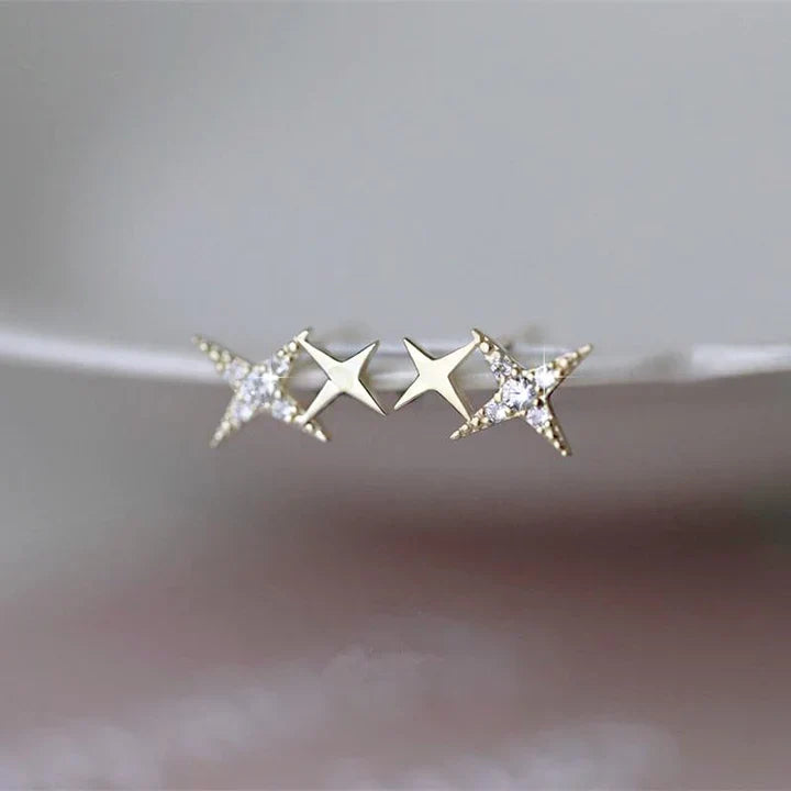 Star-Shaped Stud Earrings with Zirconia - Lyra