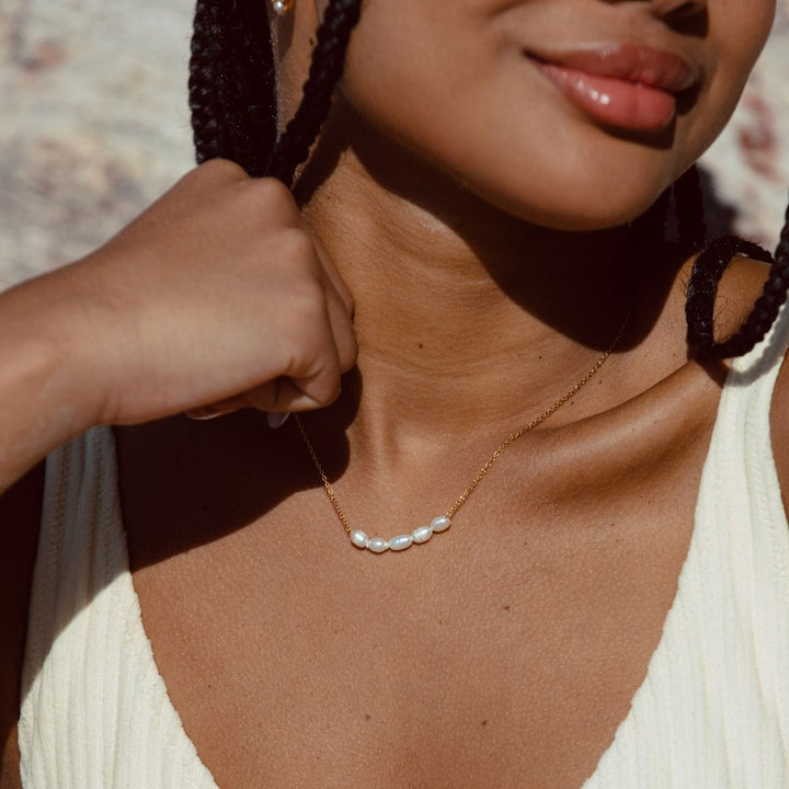 Delikatny naszyjnik z pereł słodkowodnych - Celina